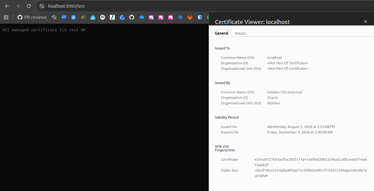 Certificate validated by Chrome